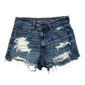 American Eagle Women's Size‎ 6 Distressed Denim Mom Shorts